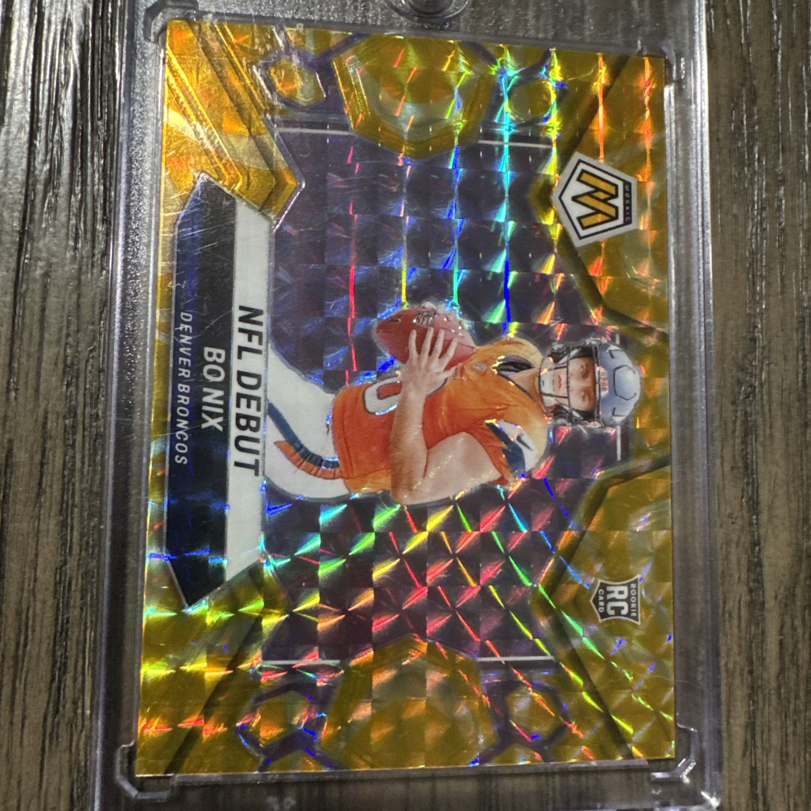 2024 Panini Mosaic - Rookies Bo Nix #312 Reactive Yellow Mosaic Prizm (RC)