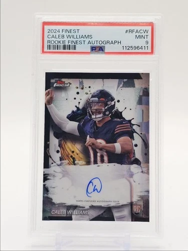 CALEB WILLIAMS 2024 TOPPS FINEST ROOKIE FINEST RC AUTO PSA 9 Q0004