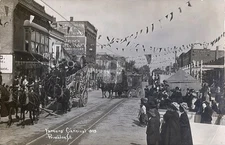 Circus Wagons 1909 Farmers Carnival. Princeton IL Illinois RPPC Postcard COPY