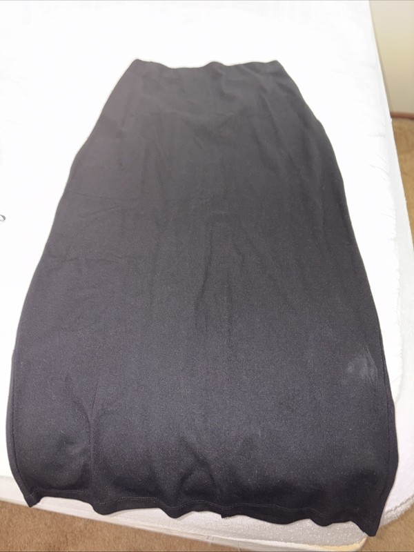 FREE PEOPLE Maxi Pencil Skirt Black WMNS sz S Back Slit Festival summer