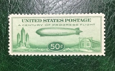 US #C18 50c Baby Zeppelin Green Airmail Superb NH PSE Graded 98 (1933)