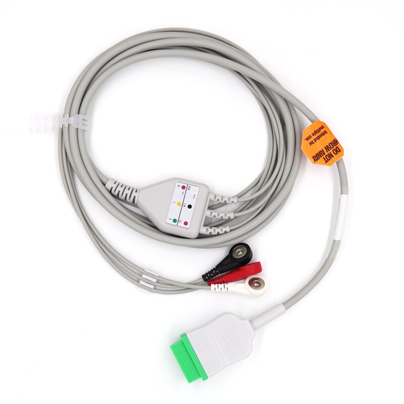 SALE Suitable to GE Marquette Dash 5000 Solar 3000 ECG EKG snap Cable 3Leads