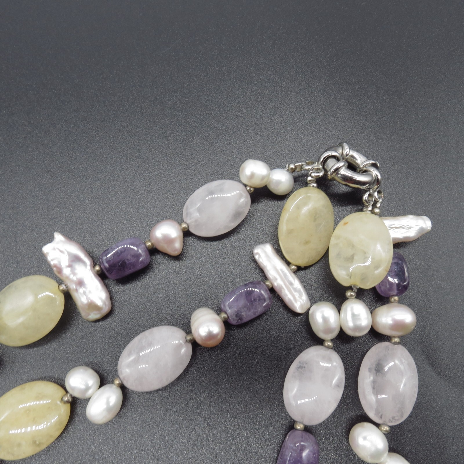 Assorted Gemstone Statement Necklace Amethyst, Ro… - image 17