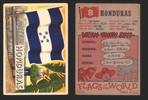 1956 Flaggen der Welt Vintage Sammelkarten Sie wählen Singles #1-#80 Topps - Bild 7 von 75