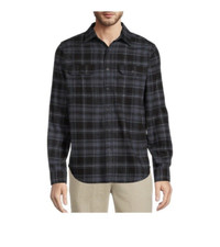 George Men's Multi Long Sleeve Super Soft Pockets Plaid Flannel Shirt XS 30-32 