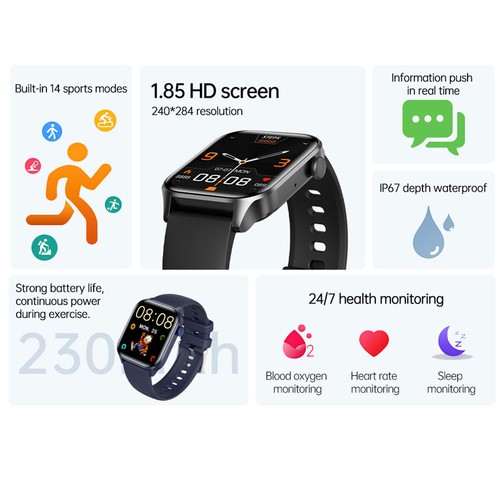 2025 Smart Watch Blood Pressure Oxygen Heart Rate Monitor Watch for Android IOS - Picture 12 of 16