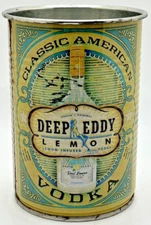 Deep Eddy Vodka Tin Can Cup Red Swimsuit Pinup Lemon Dive In Barware