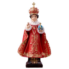 Statua del Gesù Bambino di Praga in resina occhi dipinti 40 cm Made in Italy