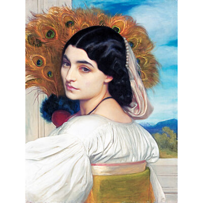 Leighton Pavonia schöne Frau Gemälde großer Wandkunstdruck 18 x 24 Zoll