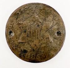 1853 - United States of America - 3 Cent Piece Pendant Necklace Small Star