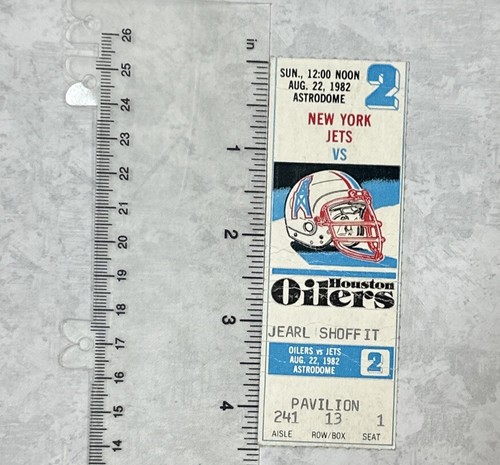 Vtg 1982 New York Jets vs Houston Oilers Ticket Stub Football Jets Won 33 - 16 - Picture 3 of 3