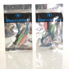 2 X Beexcellent audio splitter 35mm  BLUE