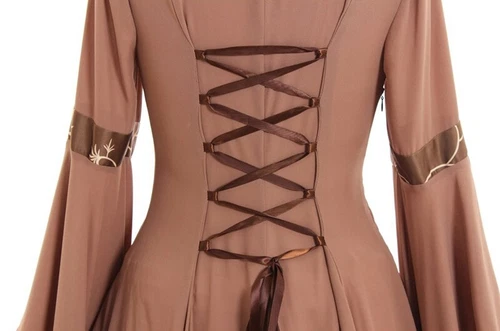 Medieval Renaissance Dress Women's Retro Halloween Gothic Costume Party Dress - Imagen 22 de 43