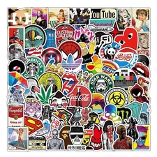 100 Pcs Funny Tags DC Vans Coal Bape Fashion Stickers Skateboard/Luggage/Laptop