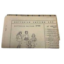 Butterick Vintage Mail Order Pattern 8799 15" Doll Wardrobe HTF RARE