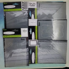 U-PICK Darice Embossing Essentials Folder Thank You Invited Frame Sunray Cards