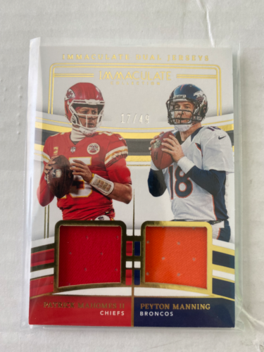 2023 Pannini Immaculate Patrick Mahomes Peyton Manning Dual Patch #17/49 - Picture 1 of 3