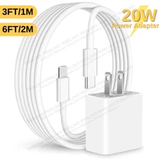 For Apple iPhone 15 14 Pro Max 13 12 11 iPad Pro Charger Cable 20W Power Adapter