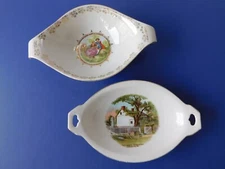2 VTG SERVING BOWLS GENERAL MEADES HEADQUATERS & COURTING COUPLE