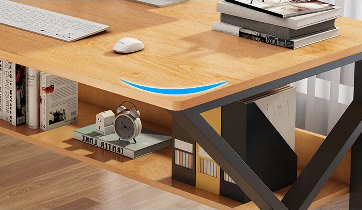 Kori Wood Metal Computer Desk with Shelf Oak Small 80cm eBay