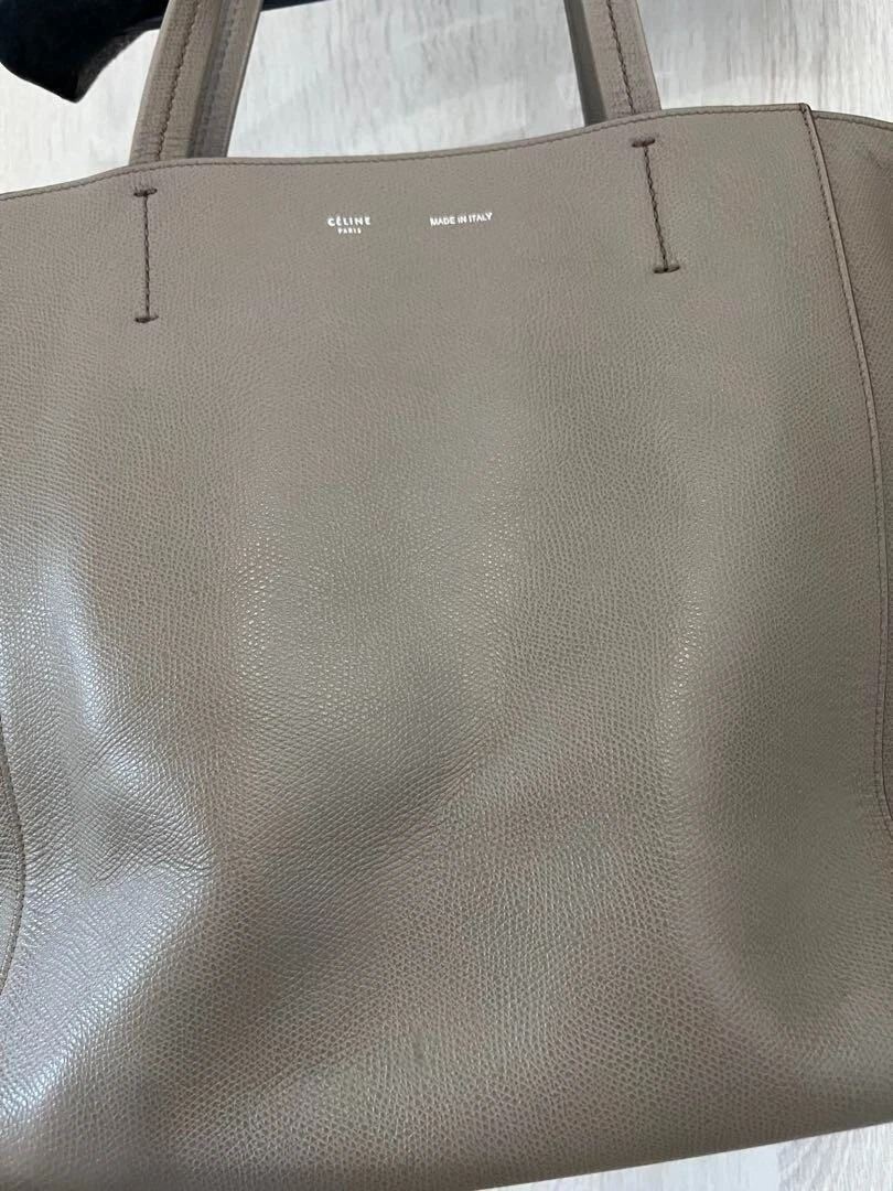 CELINE Cabas borsa tote orizzontale borsa a tracolla pelle tortora USATA originale #S2142