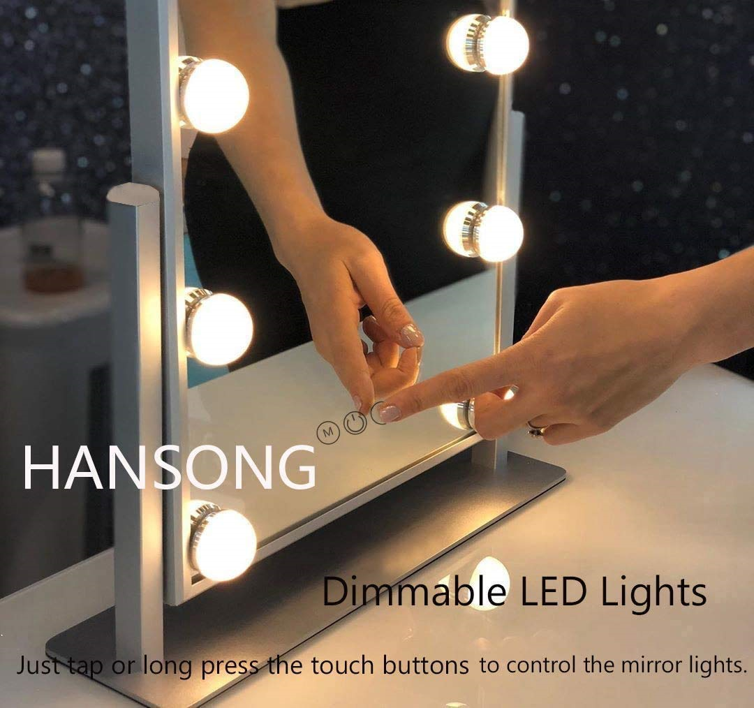 Hansong Large Hollywood Makeup Vanity Mirror With Lights Plug in Light