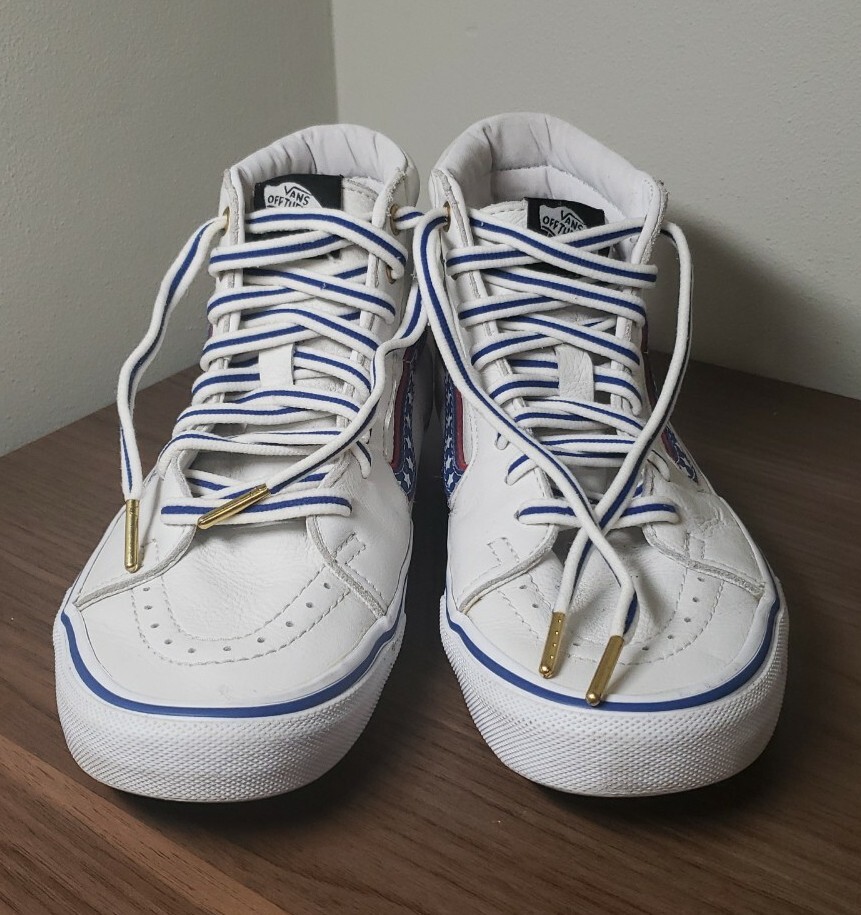 VANS SK8-HI Old Skool USA Stars Leather Skateboarding Shoes VANS SK8-HI Old Skool USA Stars Leather Skateboarding Shoes