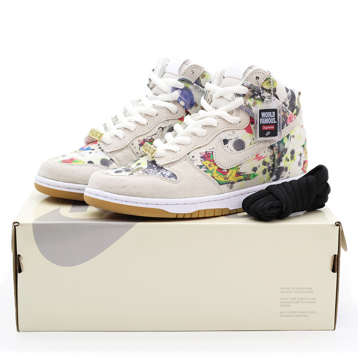 FD8779-100 Supreme Nike SB Dunk High Rammellzee White (Men's FD8779-100 Supreme Nike SB Dunk High Rammellzee White (Men's