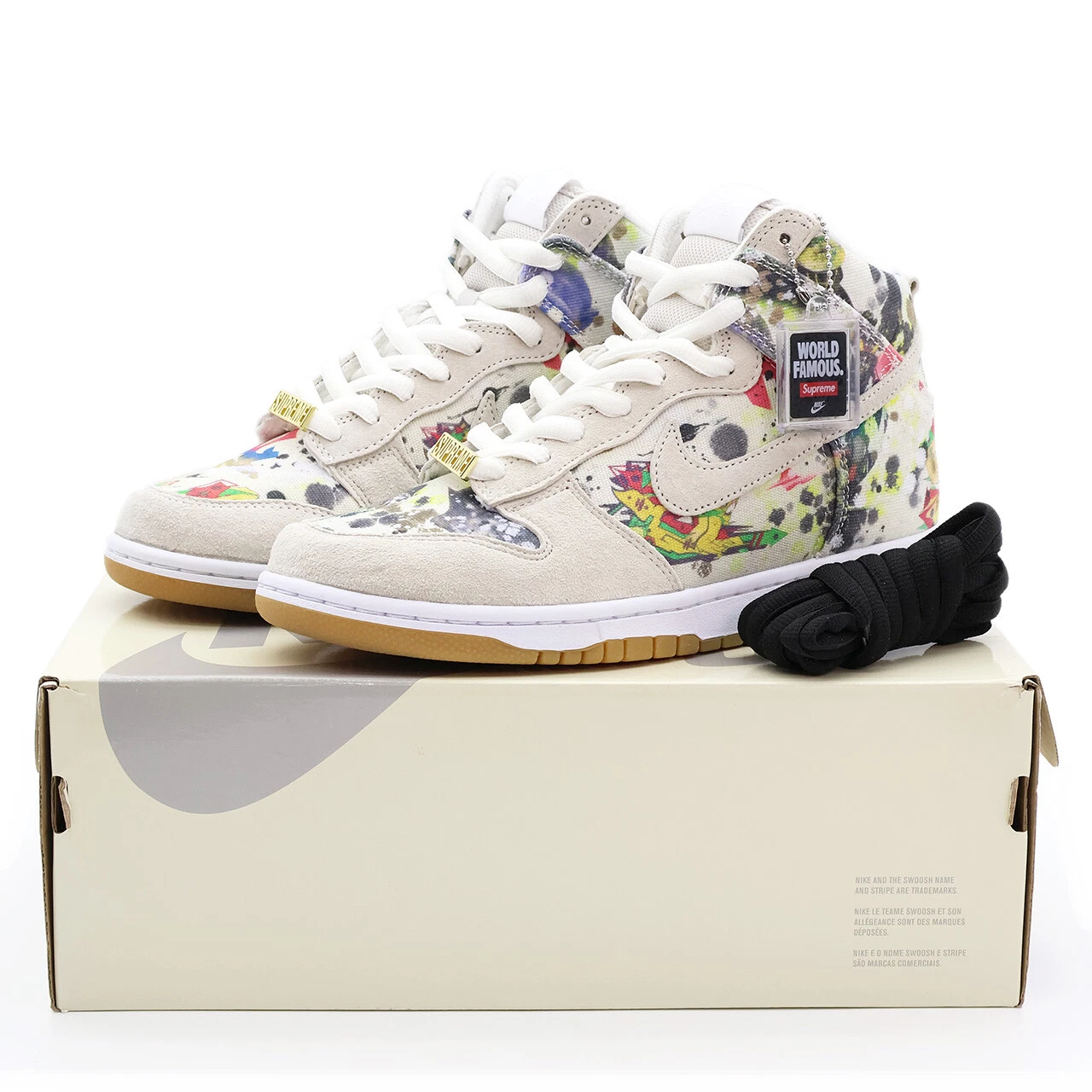 FD8779 100 Supreme Nike SB Dunk High Rammellzee blanc (hommes)
