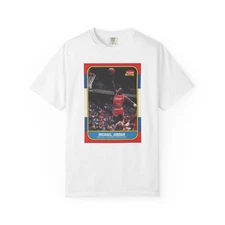Michael Jordan Rookie Basketball Card T-Shirt Garment Dyed Comfort Colors Tee