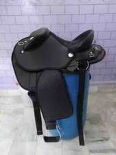 Beautiful Half breed Synthetic saddle With horn Black All sizes Is Available.