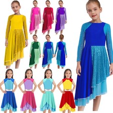 Girls Liturgical Praise Dance Dress Church Worship Robe Lyrical Ballet Dancewear