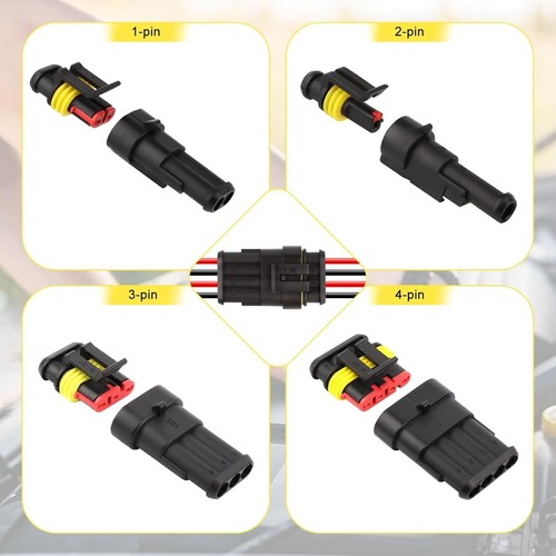 300 Spinotti Elettrici Connettori Impermeabili 1/2/3/4 Pin Maschio Femmina - Foto 5 di 7