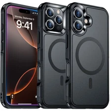 Magnetic Phone Case For iPhone 17 16e 15 14 13 12 Pro Max Plus Heavy Duty Cover