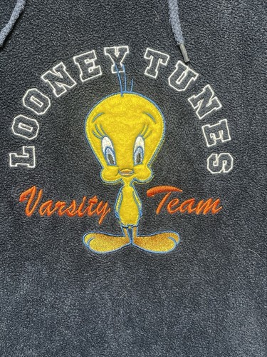 Vintage y2k 2001 Looney Tunes Blue M Tweety Bird Varsity Team Athletic Pullover - Picture 3 of 7