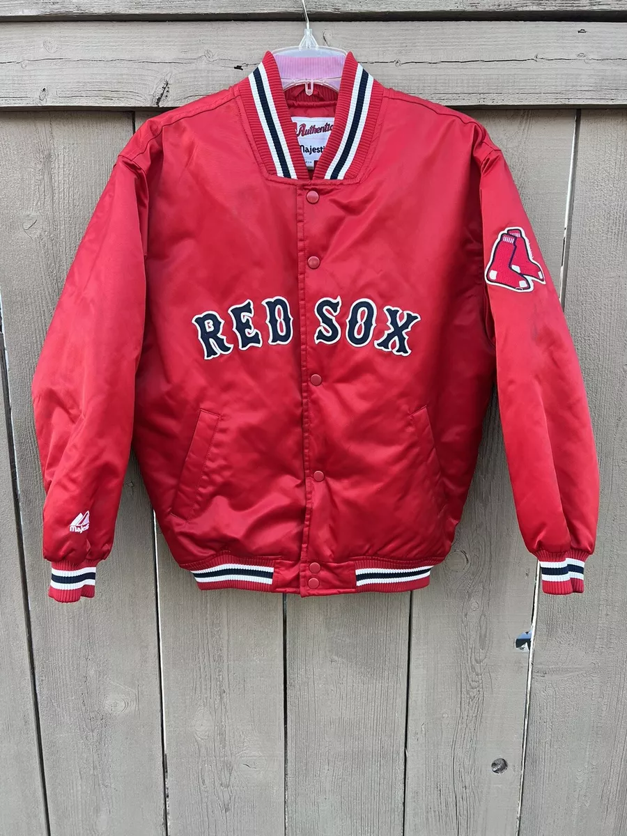 Vintage Authentic Majestic Boston Red Sox Nylon Dugout Youth Kids Jacket  Large