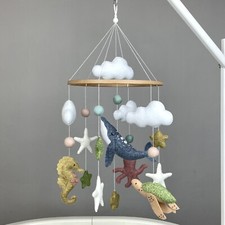 Ocean baby mobile crib Under the sea nursery Felt sea animals Nautical coastal