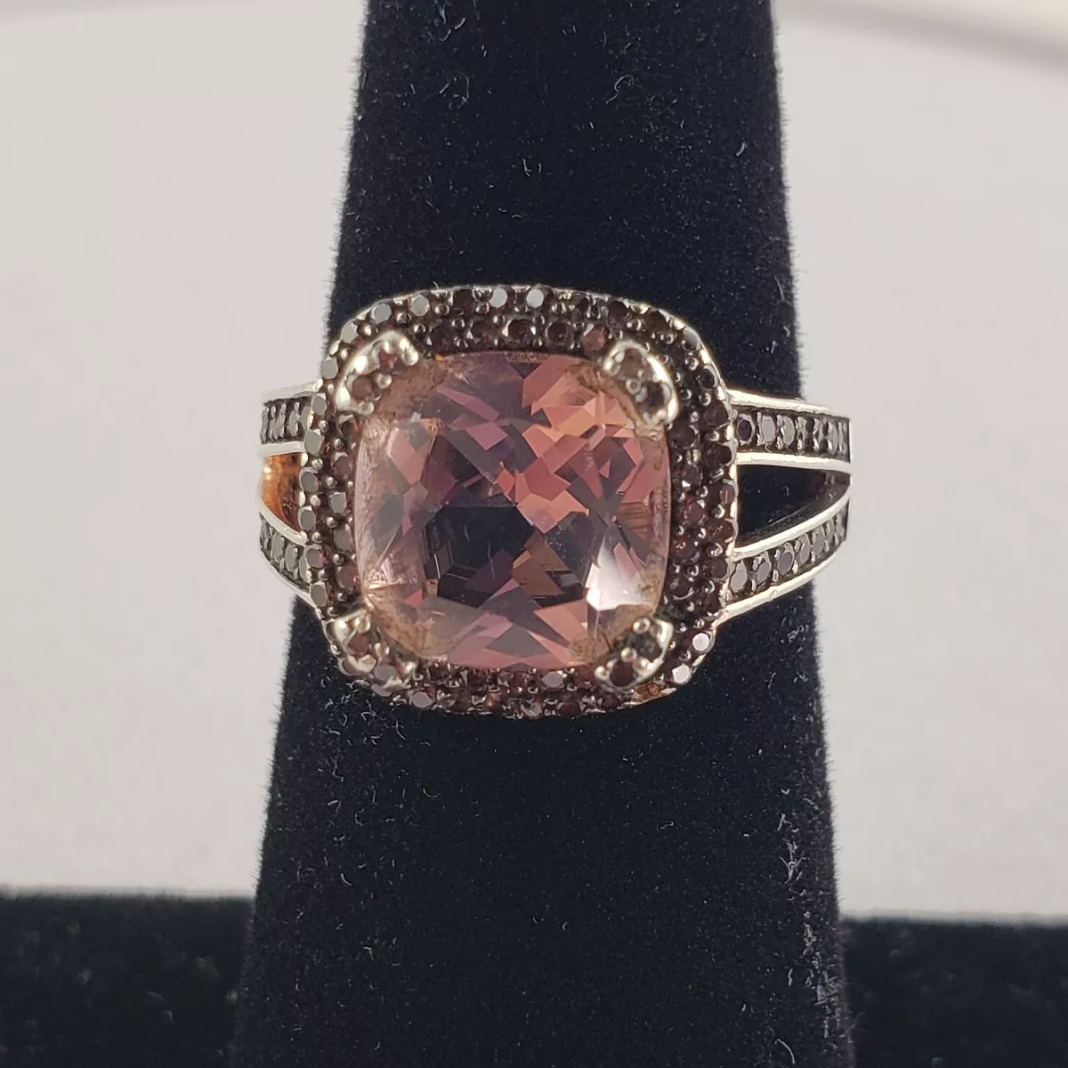 Sterling Ring YGI CN with 1 Pink CZ Dark Pink CZ s 3.9g size