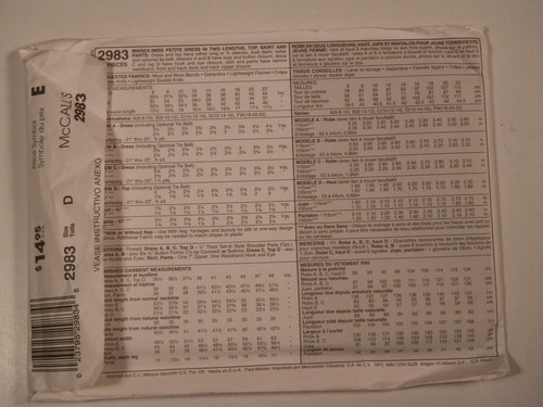 Mc-2983 Dress Top Skirt Pants Sewing Pattern McCall's Size 12-14-16 Uncut - Picture 2 of 4