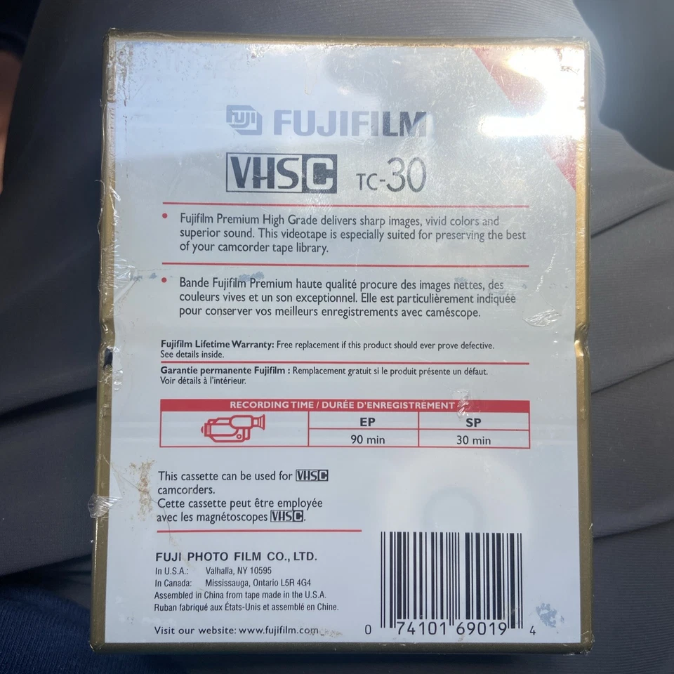 FujiFilm Pro VHS-C Premium пустой видеокамеры ленты 2 упаковки PHG-TC30 новый запечатанный - Изображение 2 из 2