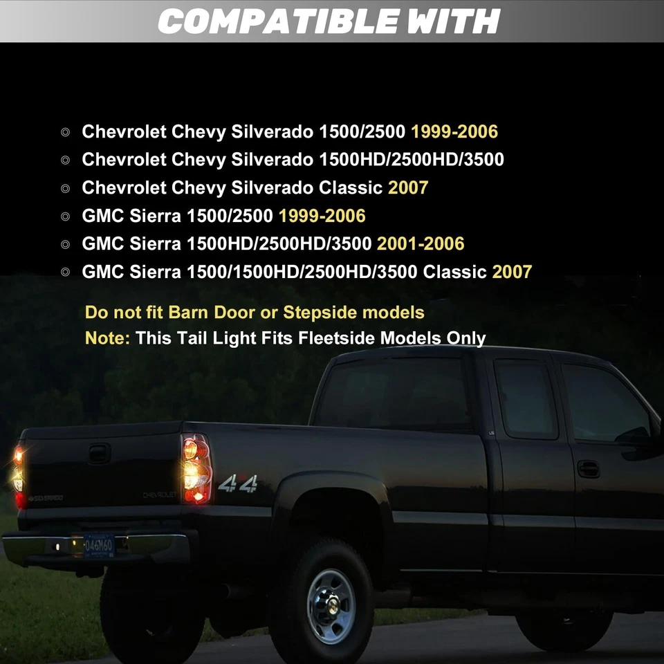 Tail lights for chevy silverado GMC sierra 1500 2500 3500 1999-2007 OE Red Foto 2 de 4