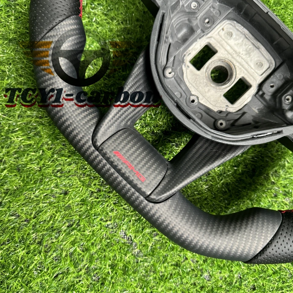 Volante de fibra de carbono mate para Mercedes-Benz AMG GT C43 C63 E63 S63 S65 Foto 4 de 4