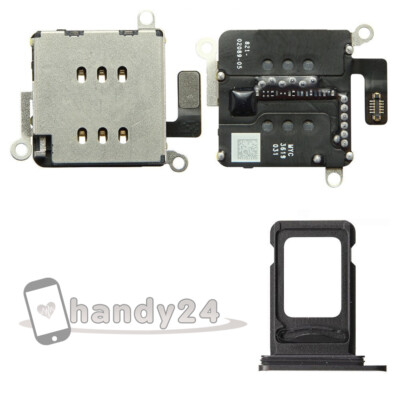 iPhone 11 Dual Sim Card Reader Kartenleser Slot + Sim Tray Schacht   Schwarz