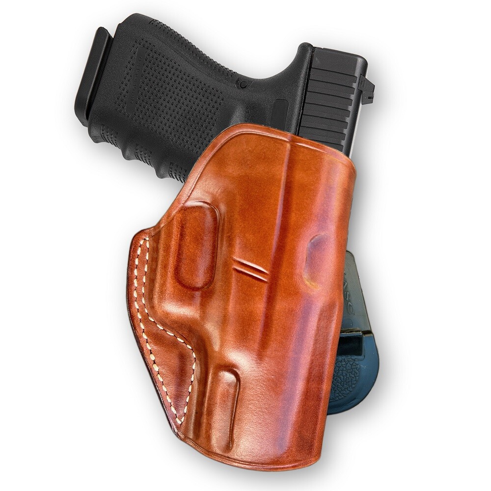 OWB Leather Paddle Holster Custom Fit, Glock 17-19-21-30-34-36-37