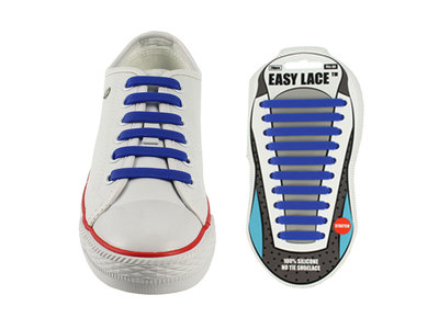 Lacci per scarpe elastici in silicone blu confezione da 20pz