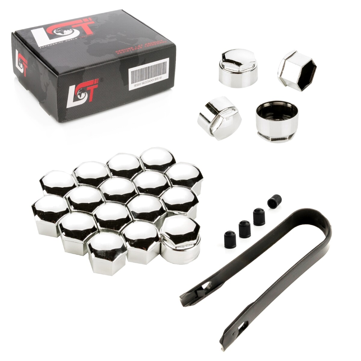 20X Wheel Nut Caps 17 Mm Chrome Color Theft Protection For VAUXHALL