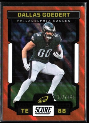 2023 Score Dallas Goedert #247 Orange Lava /565 Philadelphia Eagles