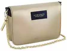 Versace Fragrance Gold Clutch Shoulder Crossbody Handbag Purse Pouch Bag New
