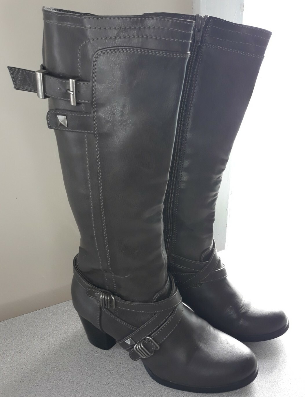 Faux Leather Womens Boots Sz 8.5 | eBay