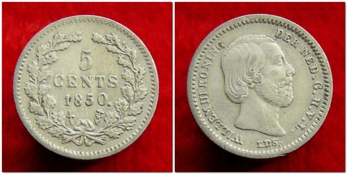 Netherlands - 5 Cent 1850